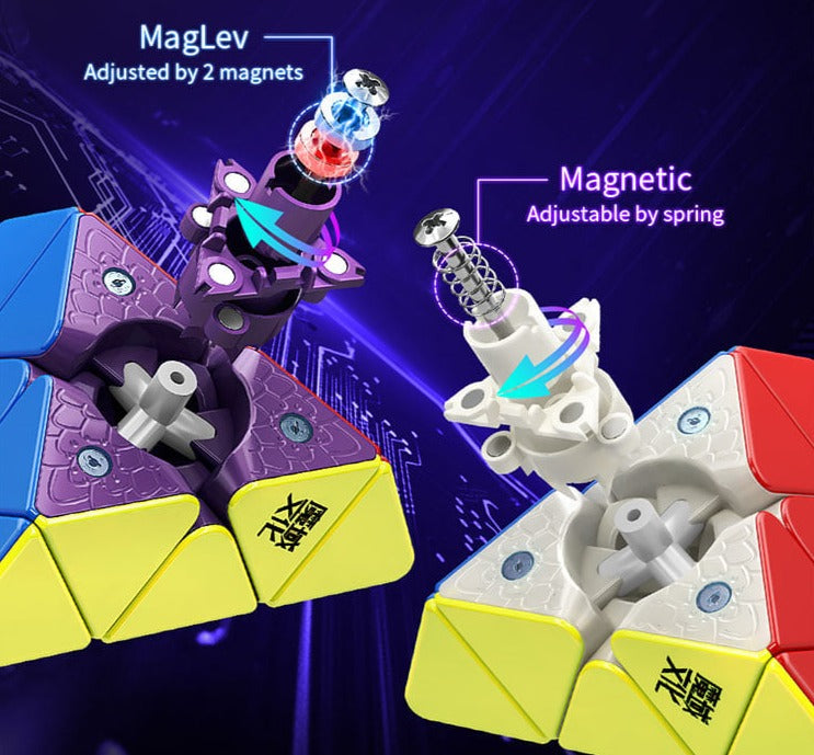 Moyu Weilong Pyraminx 2022 - Rubik's Cube Triangle 48 Aimants Maglev - Élasticité Réglable - Sans Autocollant